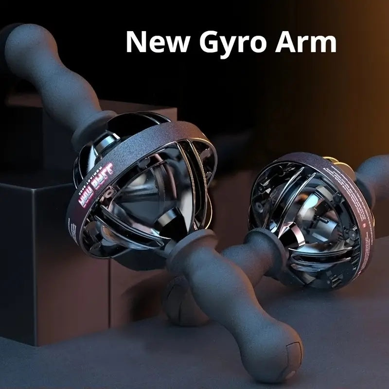 1pc Black Gyro Fitness Trainer Stainless Steel Core Wrist Forearm Exerciser With Pull Rope, Fit, Non Electric Handheld Fitness Equipment For Home Use, Enhances Muscle & Reduces, Gym Accessories