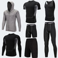 Load image into Gallery viewer, Running Workout Clothes Men 7pcs / sets Compression Running Basketball Games Jogging Tights set of underwear Gym Fitness sports sets
