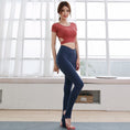 Load image into Gallery viewer, Yoga Clothes Net Red New Sports Gym Waist Hollow Exposed Short-Sleeved Sexy Girdle Foot Pants Women

