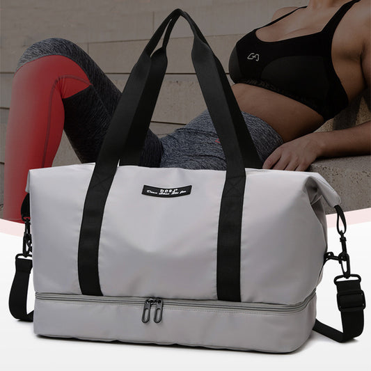 Large Capacity Travel Duffle Bag With Shoes Compartment Portable Sports Gym Fitness Waterfproof Shoulder Bag Weekender Overnight Handbag Women