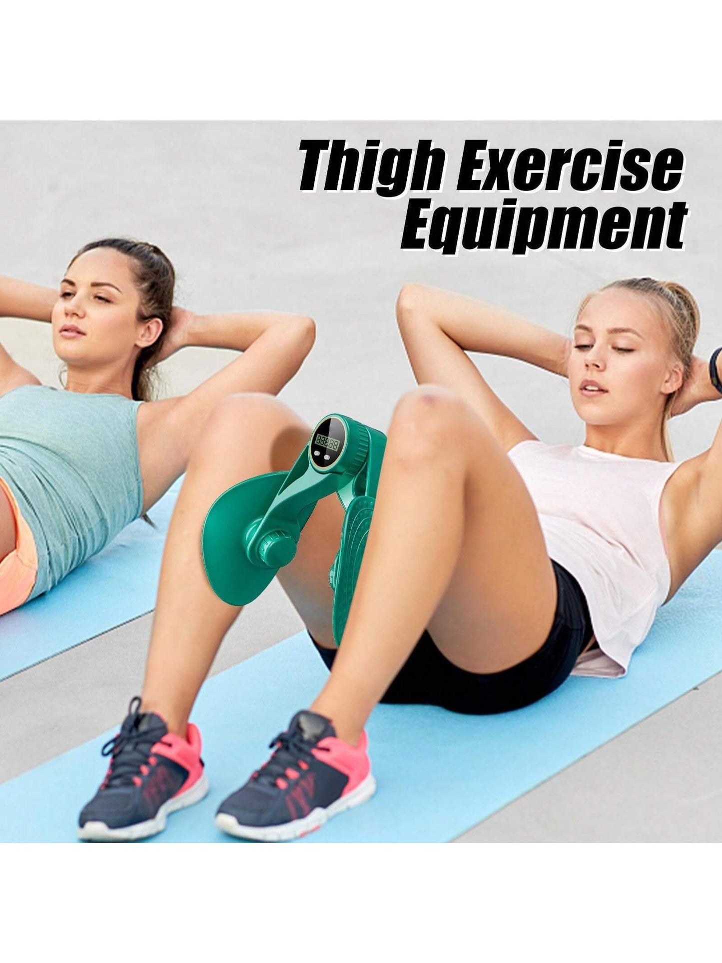 Inner Thigh Exerciser And Pelvic Floor Kegel Trainer With Resistance Bands And LED Counter - 3 Intensity Levels - Home Gym Equipment For Toning And Strengthening
